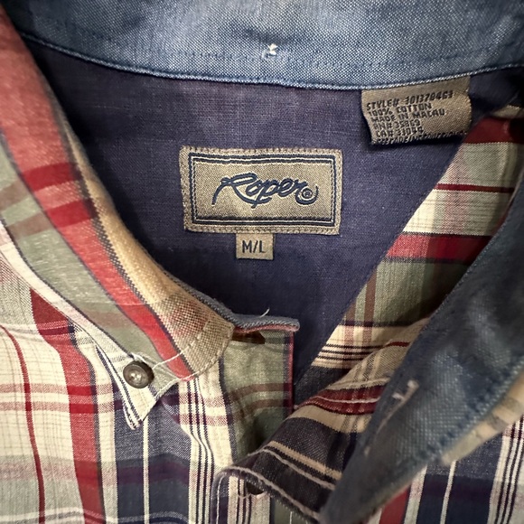 Men’s Western Shirt Roper Brand M/Lg - Picture 4 of 8